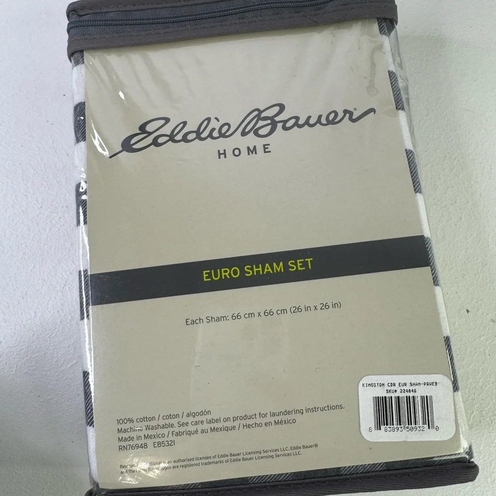 EDDIE BAUER Kingston Buffalo Plaid 2 Euro Sham NEW